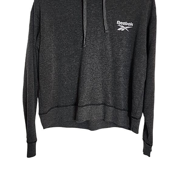 Reebok Charcoal Gray Pullover Hooded Sweatshirt, Medium - Picture 3 of 6